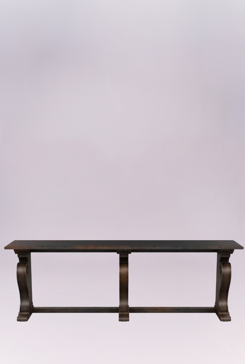 Black Stained Library Table 85W x 19D x 29H