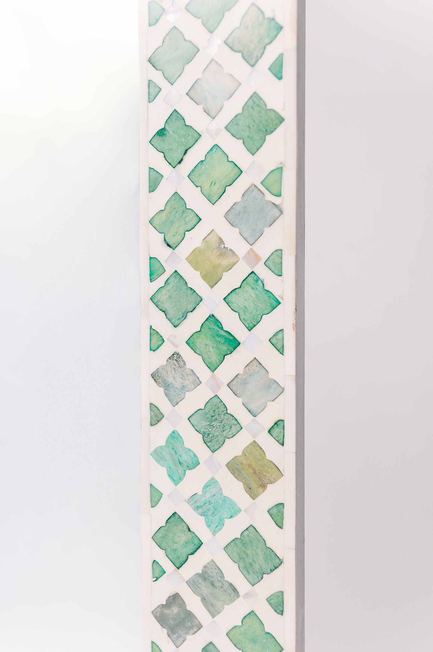 Seafoam Lattice Floor Mirror
