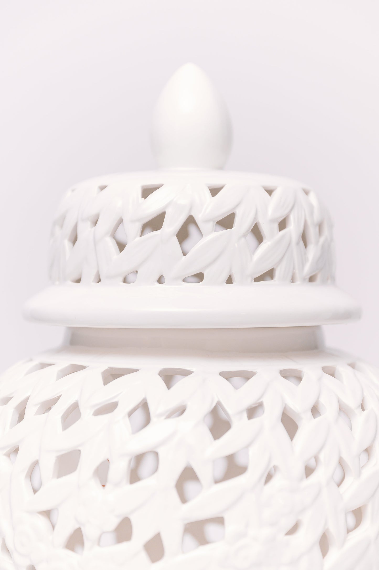 White Porcelain Floral Ginger Jar