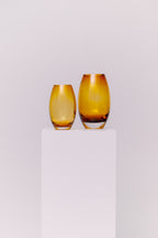 Large Amber Blown Glass Vase