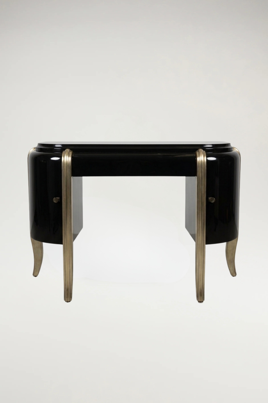 Art Deco Style Black Lacquer and Gilt Desk