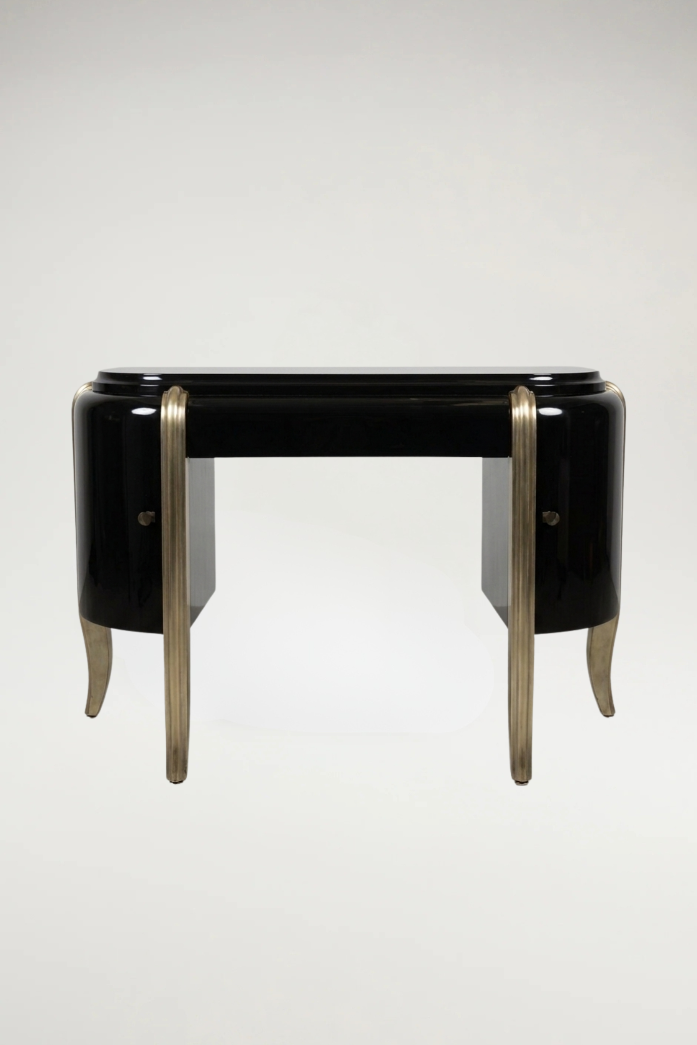 Art Deco Style Black Lacquer and Gilt Desk