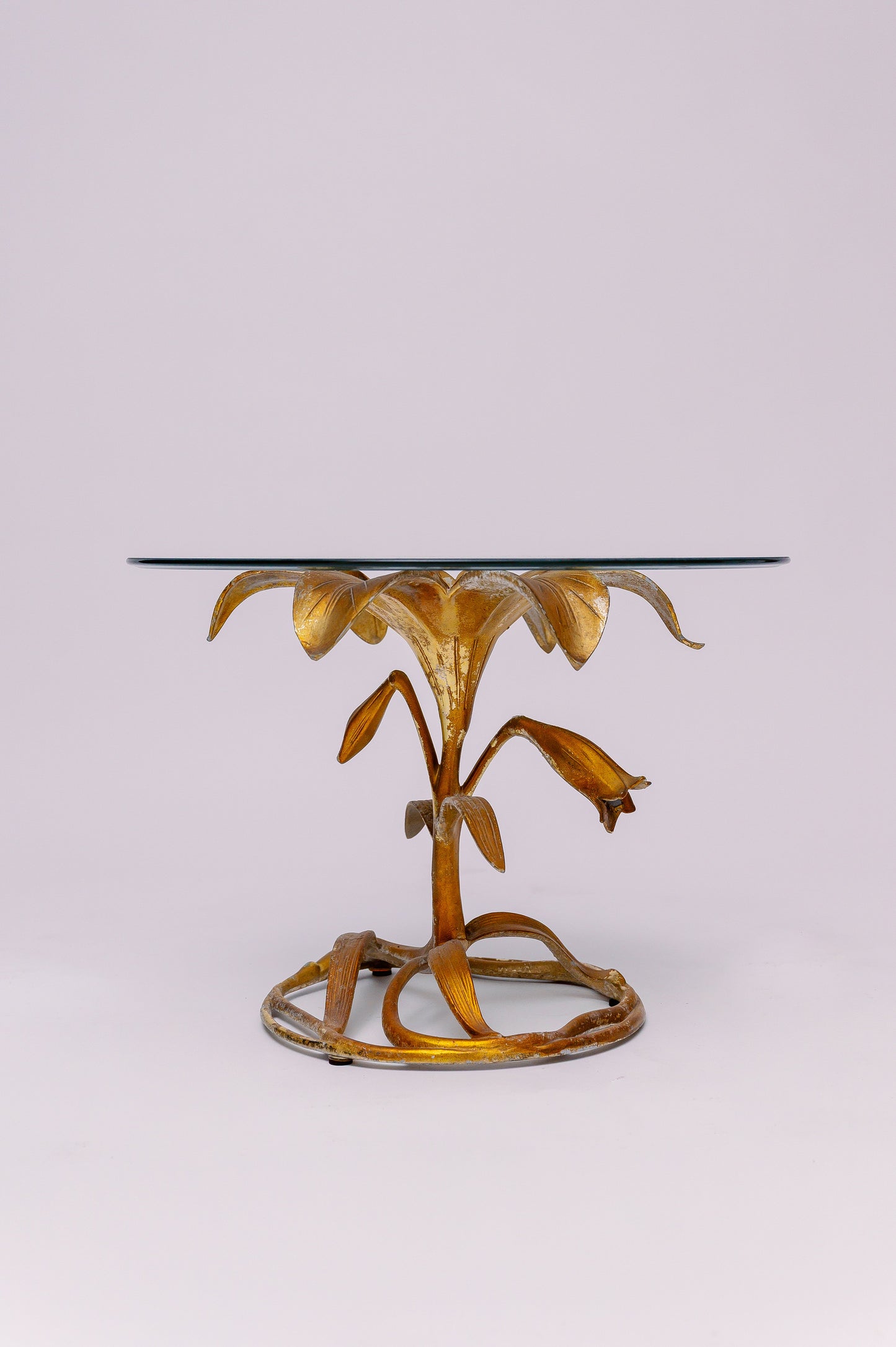 Arthur Court Gilded Lily Side Tables 19W × 19D × 17H