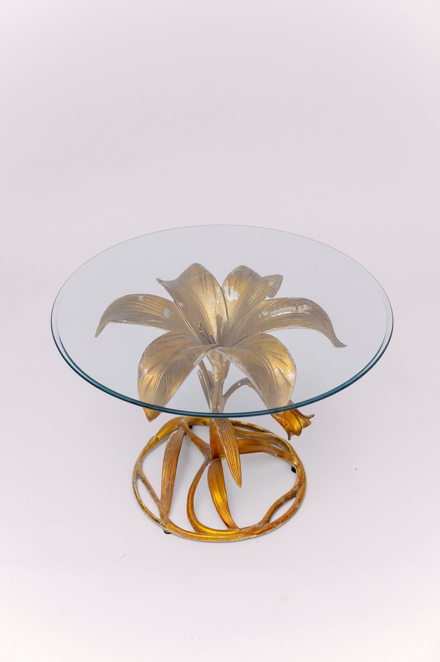 Arthur Court Gilded Lily Side Tables 19W × 19D × 17H