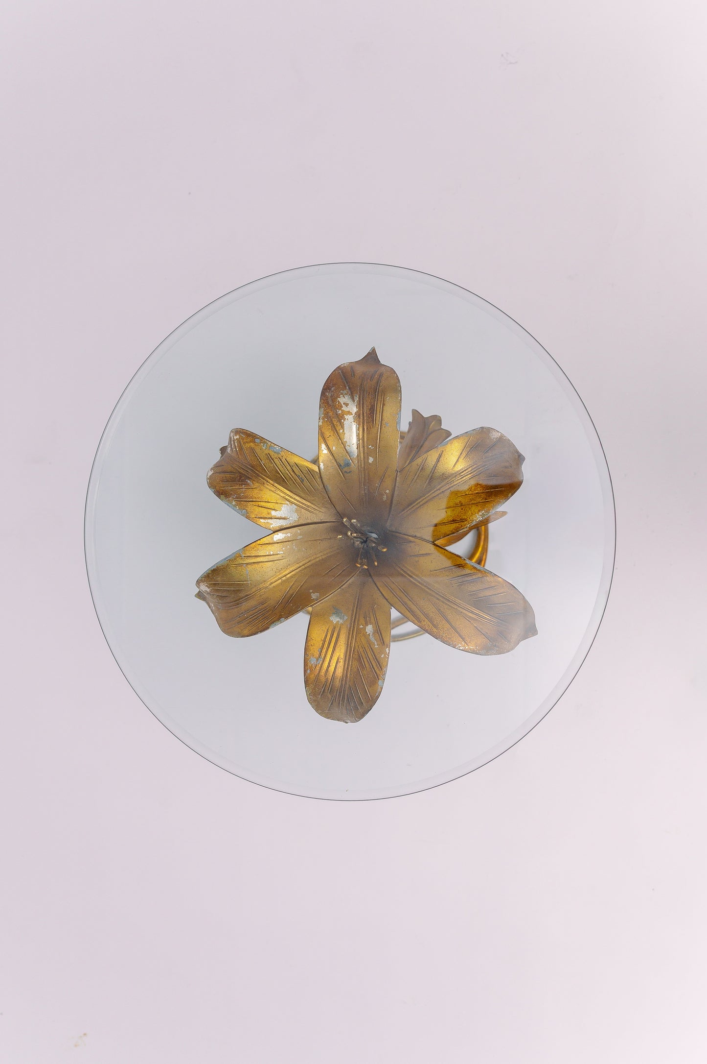 Arthur Court Gilded Lily Side Tables 19W × 19D × 17H