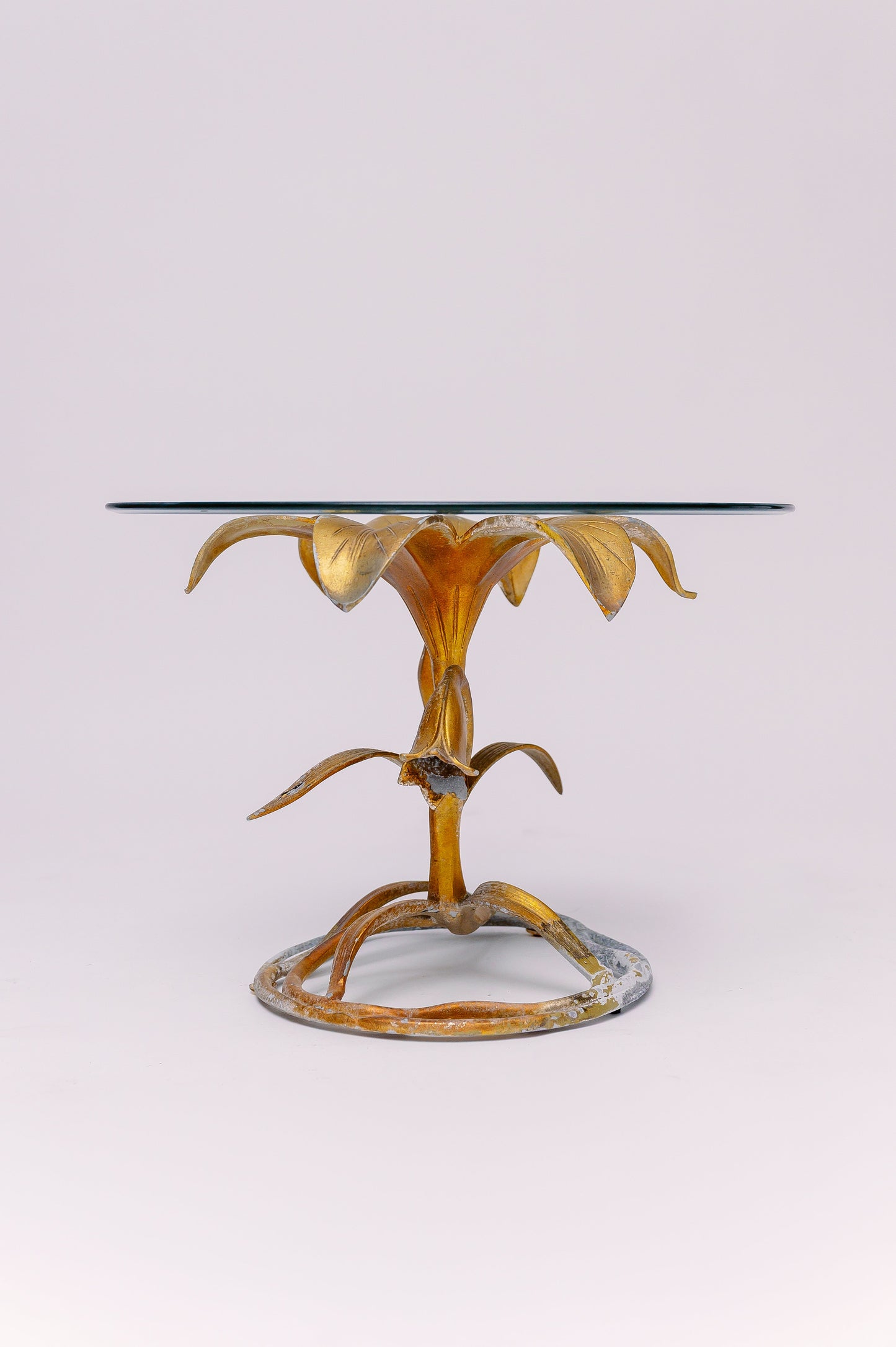 Arthur Court Gilded Lily Side Tables 19W × 19D × 17H