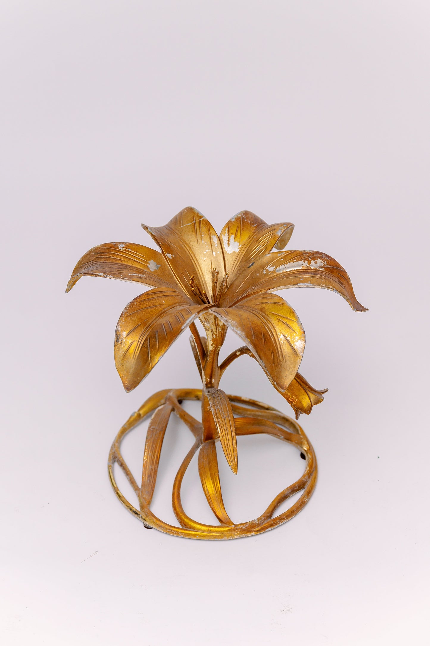 Arthur Court Gilded Lily Side Tables 19W × 19D × 17H