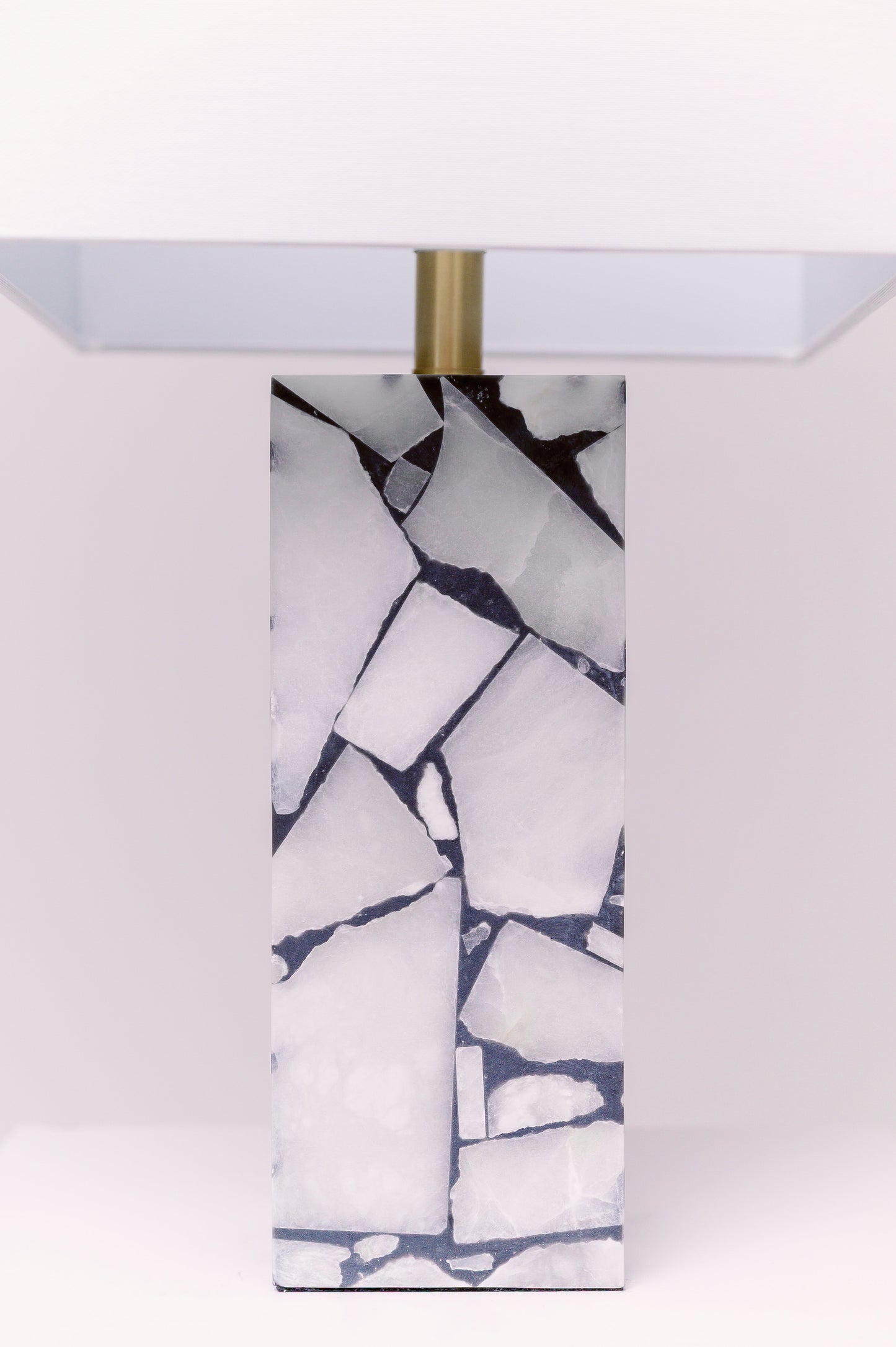 Black and White Stone Table Lamp