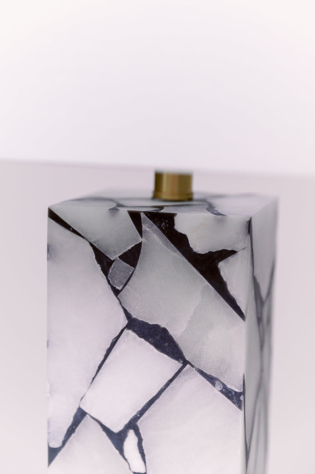 Black and White Stone Table Lamp