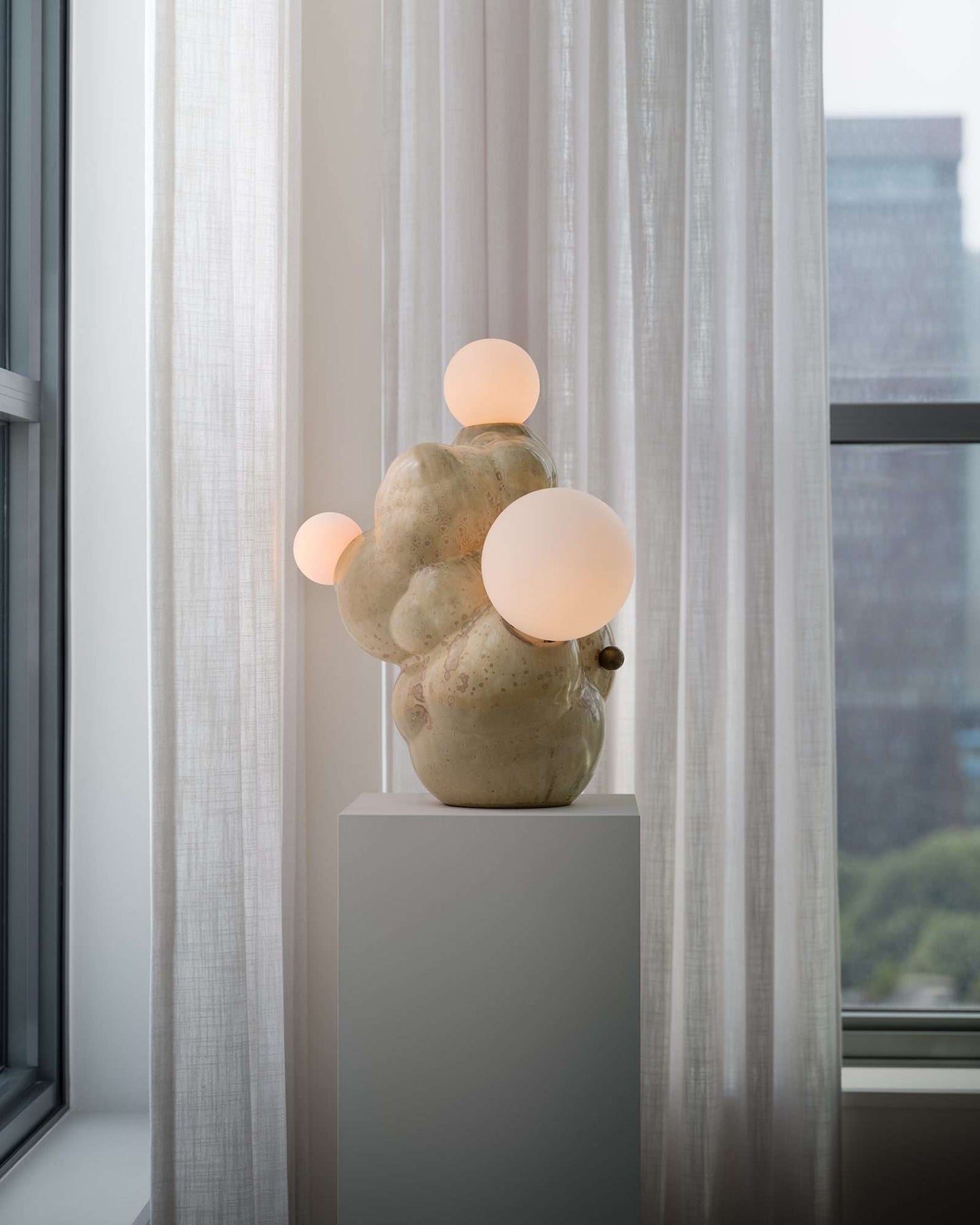 Botryoidal Lamp in Crystal Cream