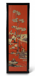 Red 4-Piece Oriental Screen