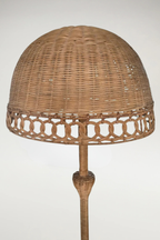 Hollywood Regency Wicker Dome Floor Lamp