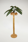 Rattan and Wicker Palm Tree Floor Lamp