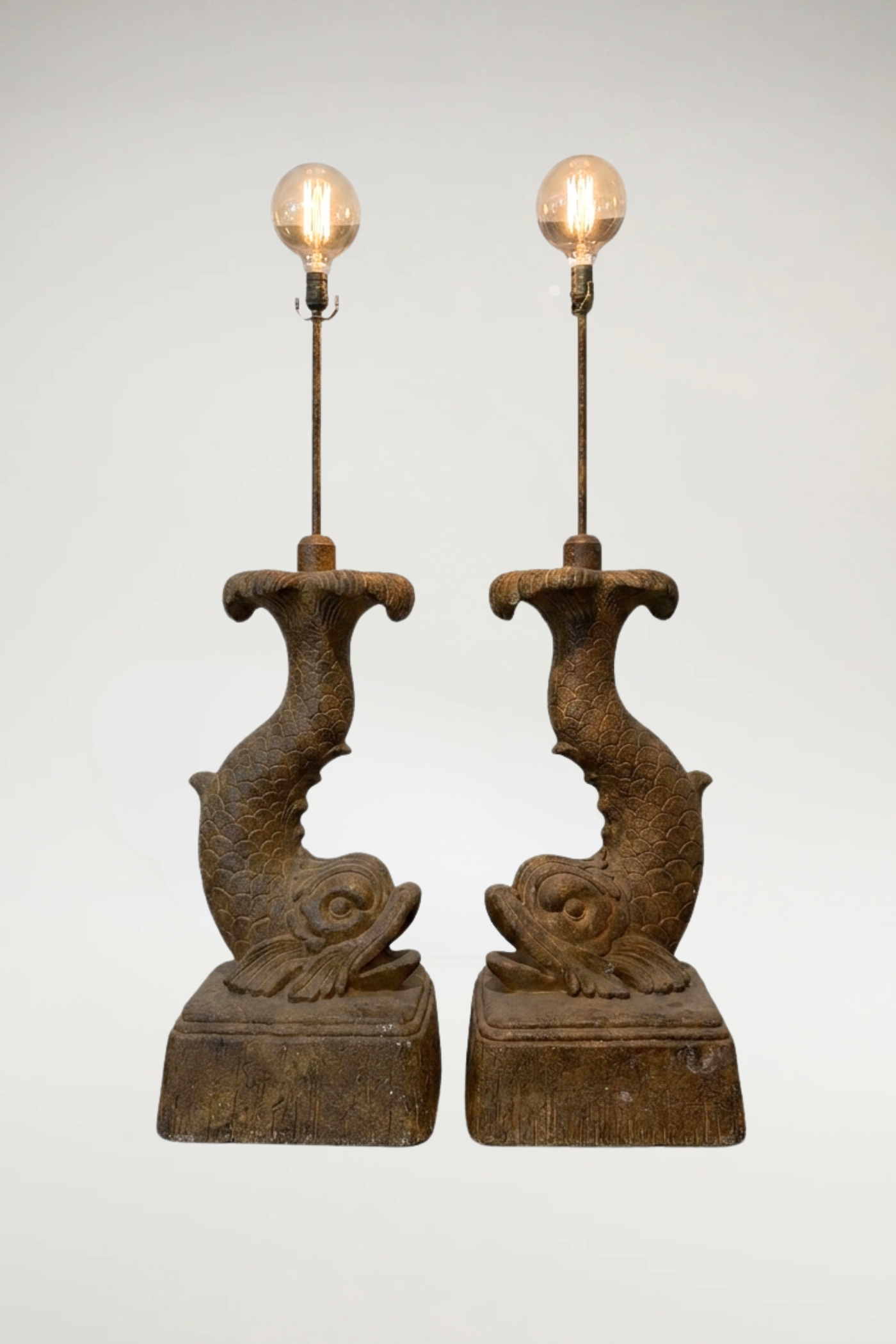 Monumental Sculptural Resin Fish Lamps