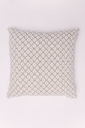 Add subtle texture and cozy sophistication to your space with The Nordic Diamond Pillow. This piece features a delicately woven diamond or lattice pattern created through a soft, tonal texture. The overall color palette is a neutral blend of creamy white and muted taupe or light grey, giving it a warm, inviting, and highly versatile appeal. The raised, textured weave gives the pillow a cozy, handcrafted feel, perfect for layering with solid colors or other patterns. 