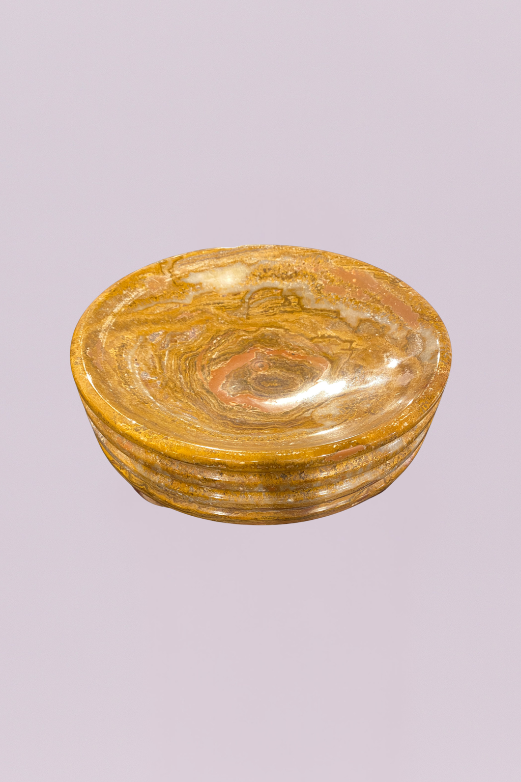 Ochre Natural Stone Footed Bowl