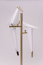 Golden Origami Crane Bird Floor Lamp