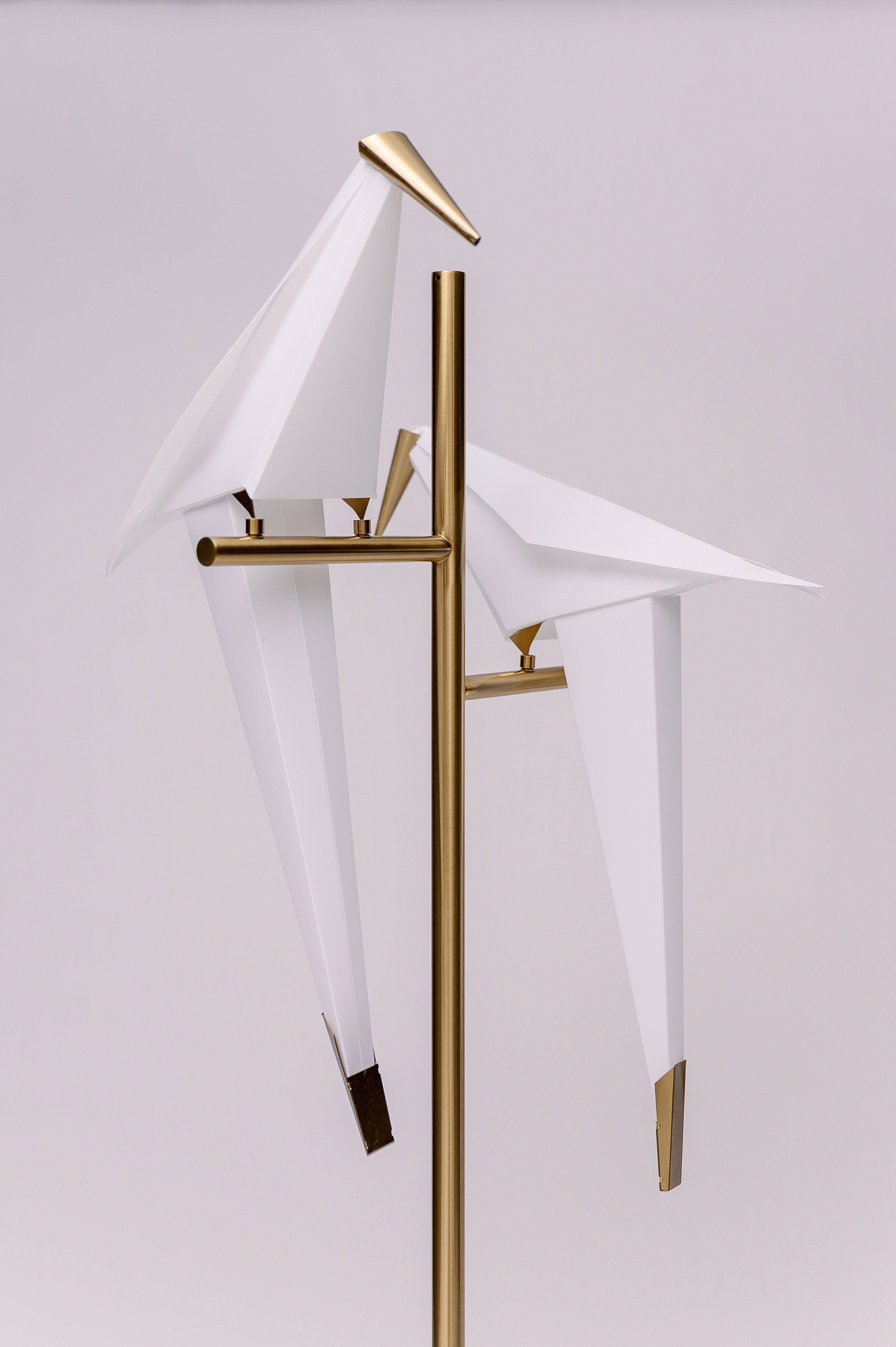 Golden Origami Crane Bird Floor Lamp