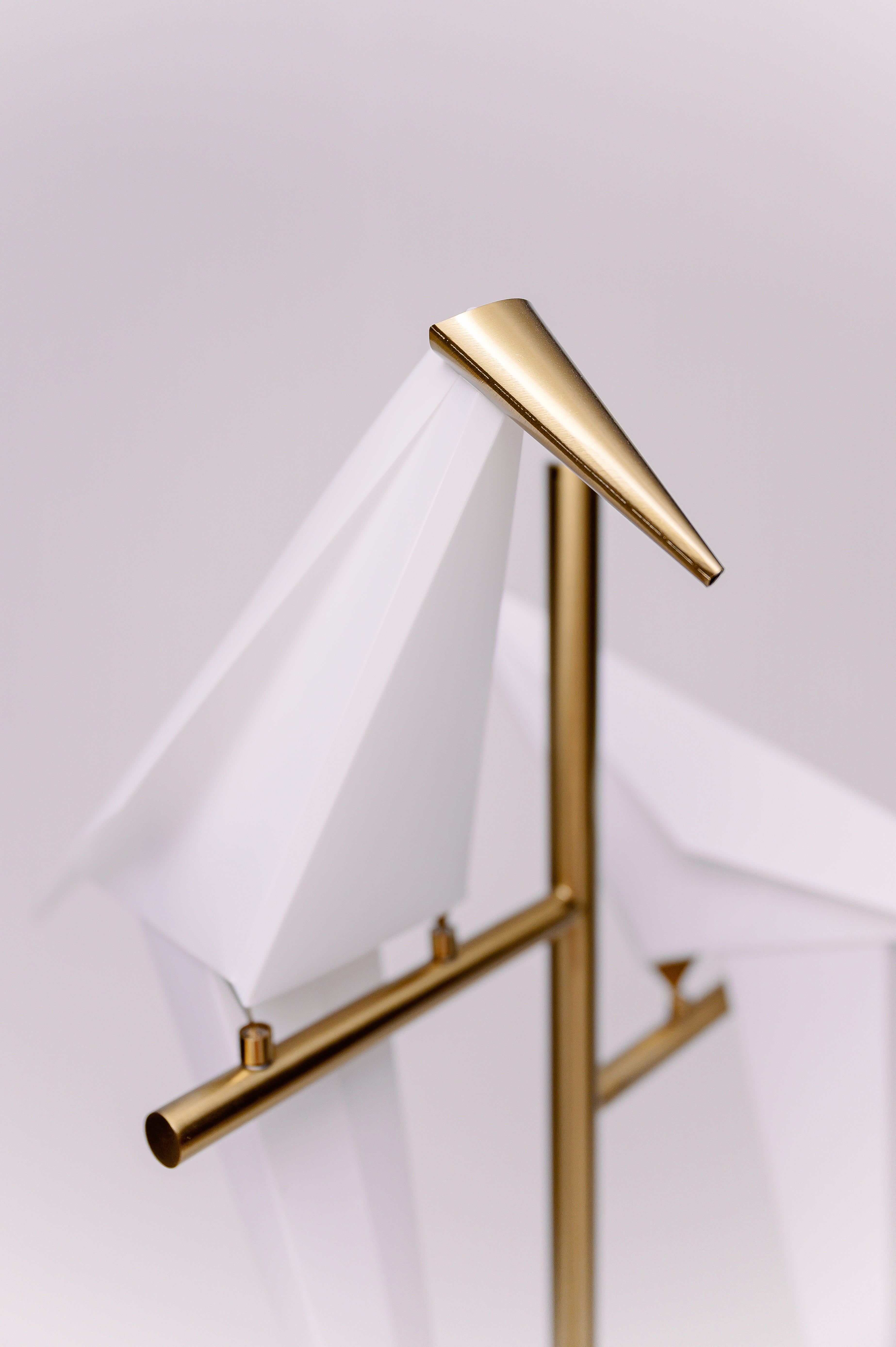 Golden Origami Crane Bird Floor Lamp