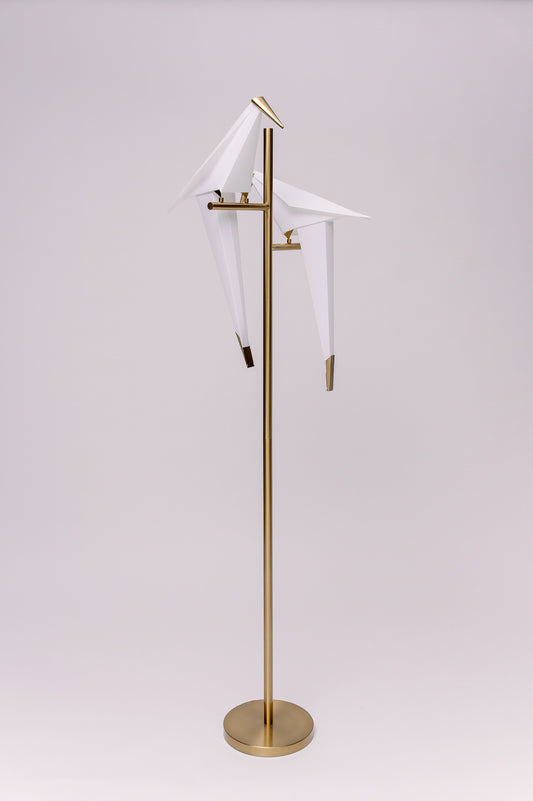 Golden Origami Crane Bird LED Floor Lamp