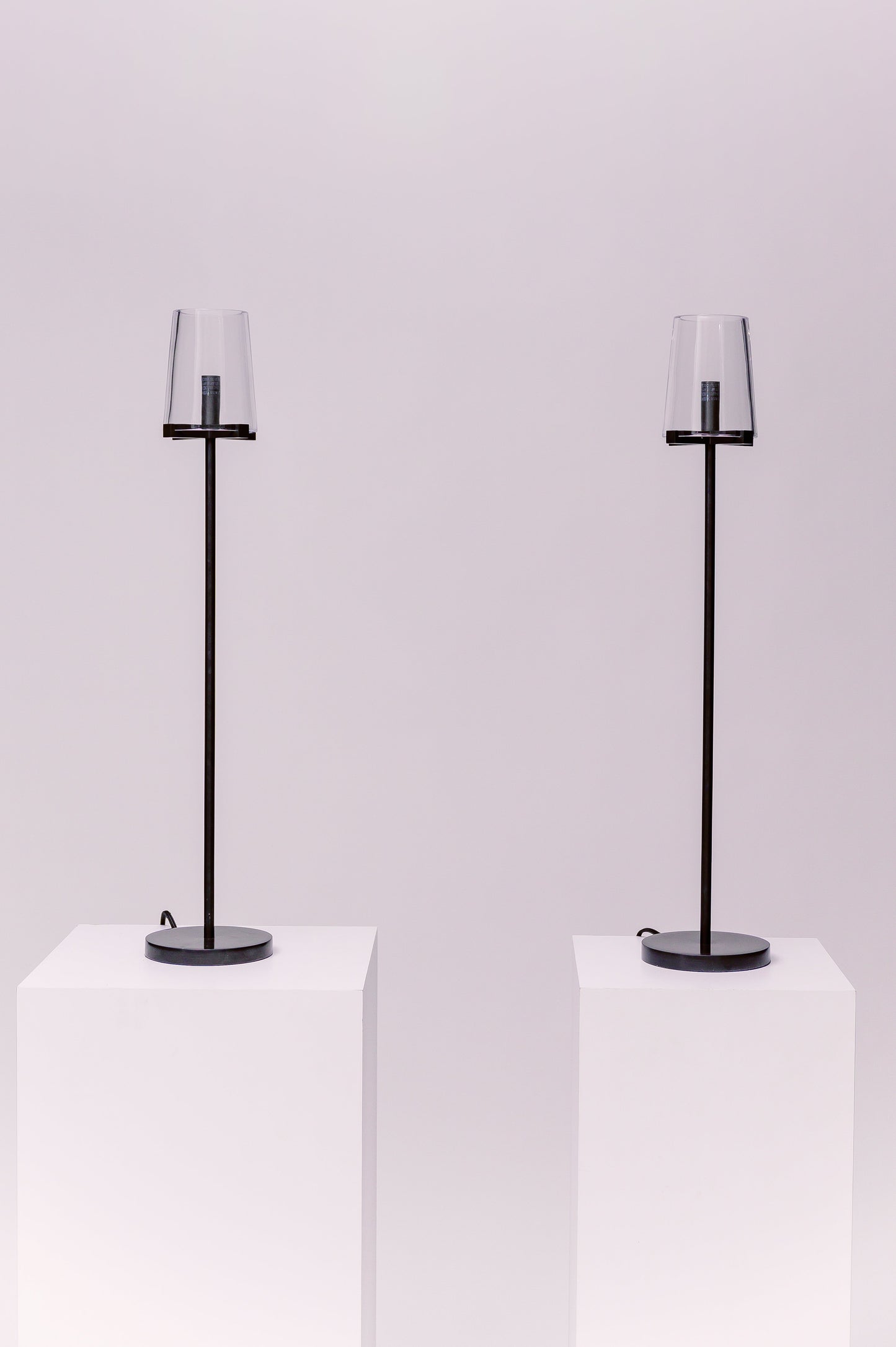 Pair of Brass Hurricane Table Lamps