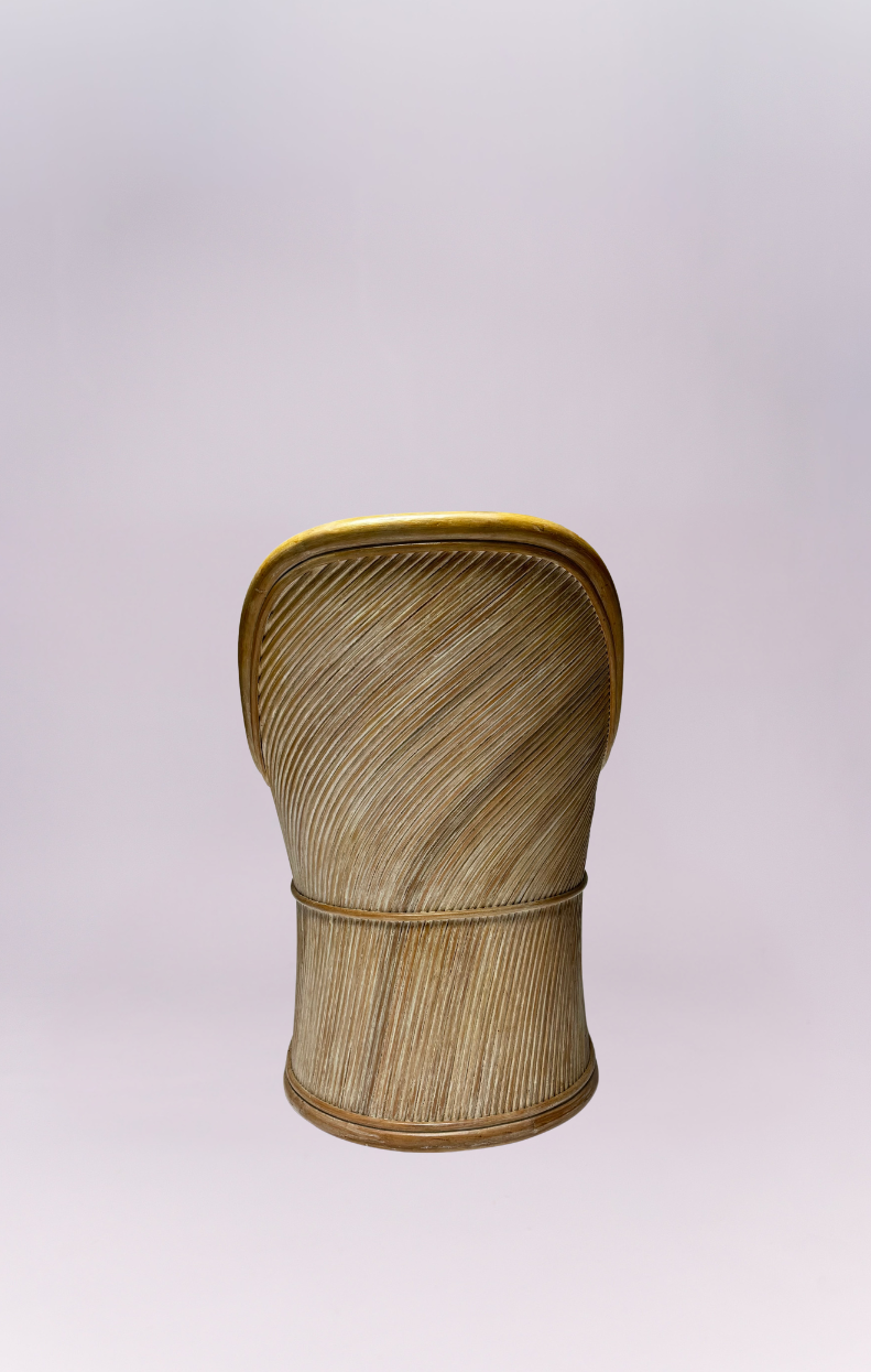 Rattan Chair Set with White Cushion