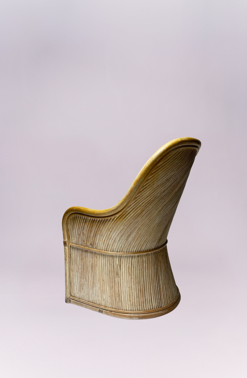 Rattan Chair Set with White Cushion