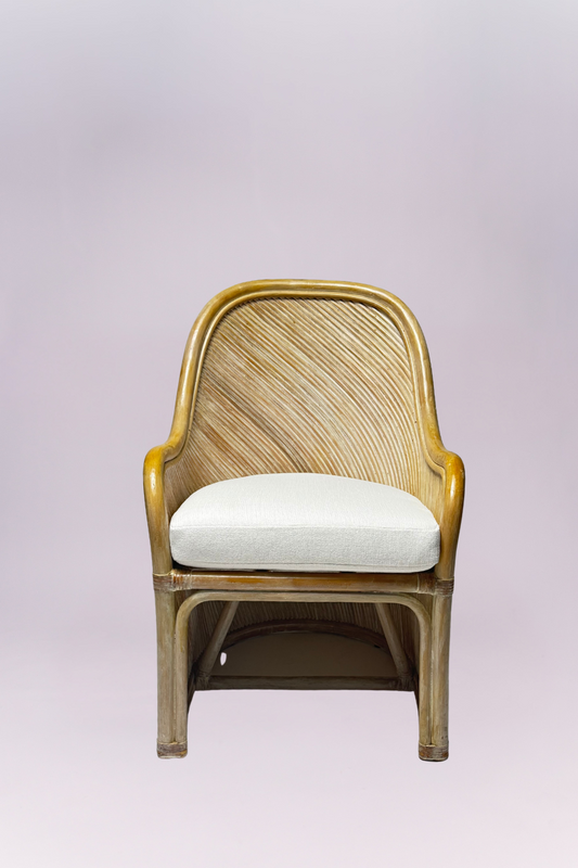 Escape to paradise with The Bali Breeze Armchair. Set This set perfectly captures the Tropical Vintage style, blending mid-century silhouettes with natural, woven textures for a relaxed yet sophisticated look.