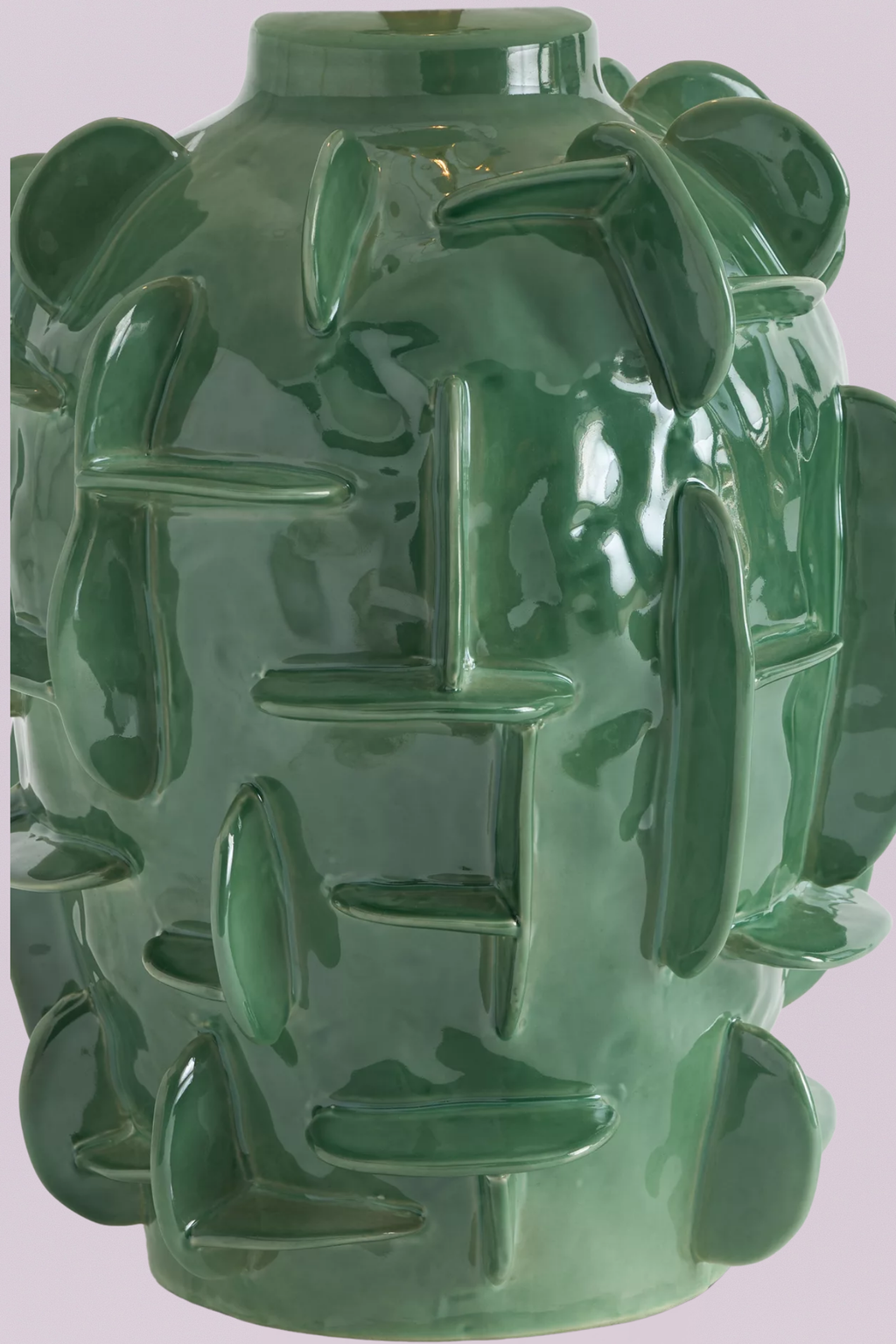 Sculptural Green Glazed Ceramic Table Lamp