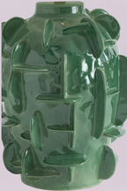 Sculptural Green Glazed Ceramic Table Lamp