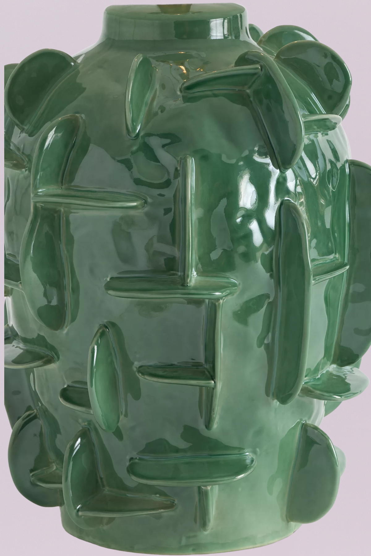 Sculptural Green Glazed Ceramic Table Lamp