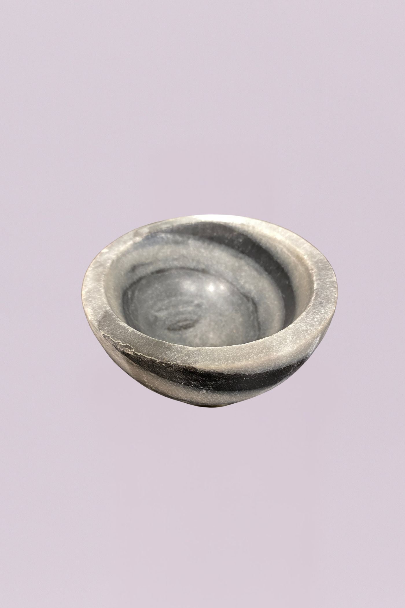 
Swirl Marble Decorative Bowl with Brass Base