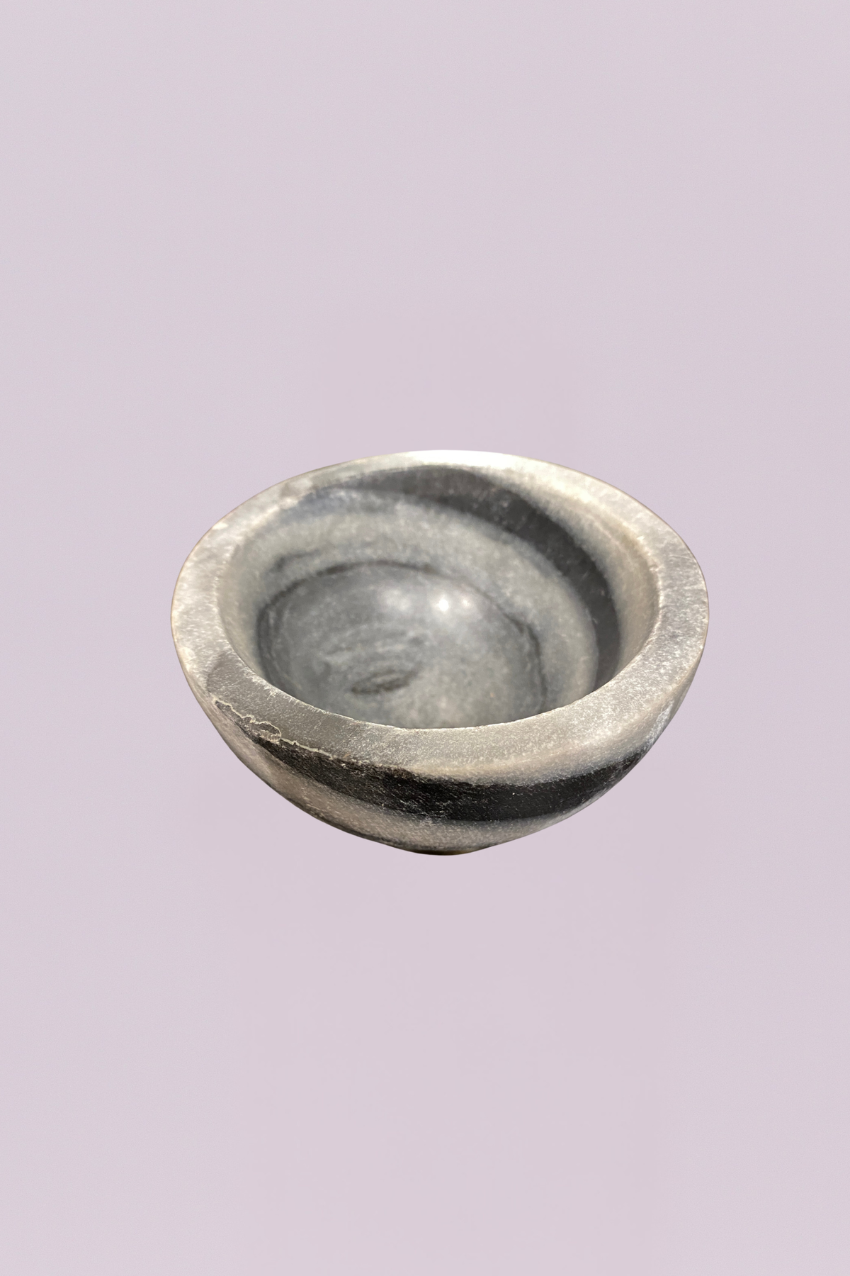 Swirl Marble Ring Bowl with Brass Base