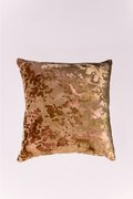 Add a layer of artistic texture to your seating with this 24x24 designer throw pillow. Featuring a luxurious cut-velvet finish, the fabric showcases a distressed, abstract botanical pattern that mimics the look of dappled sunlight through autumn leaves