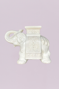 Vintage Boho Glazed Ceramic Elephant Garden Stool
