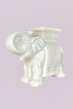 Vintage Boho Glazed Ceramic Elephant Garden Stool