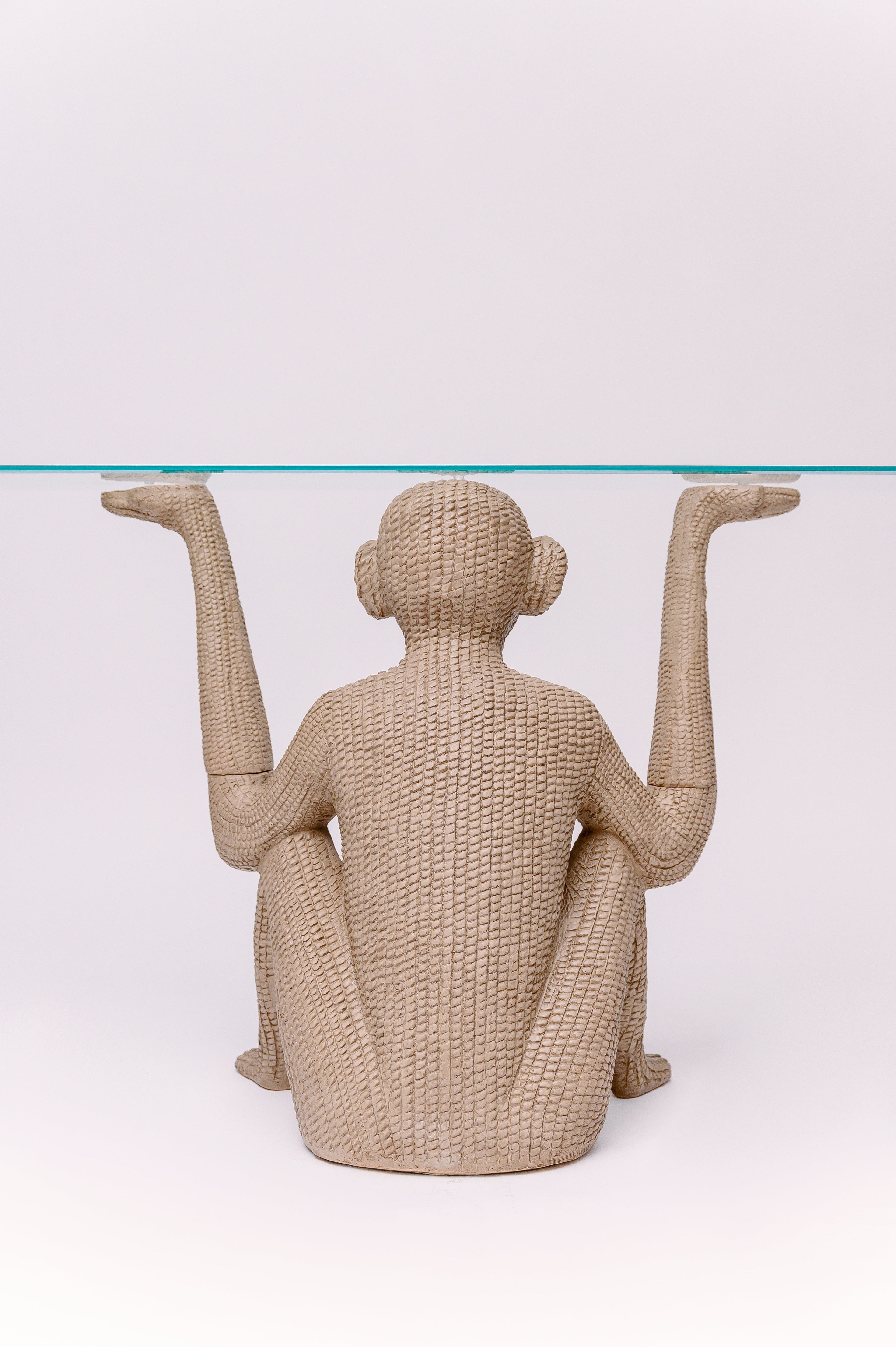 Vintage Sculptural Monkey Console 48W × 16D × 29H
