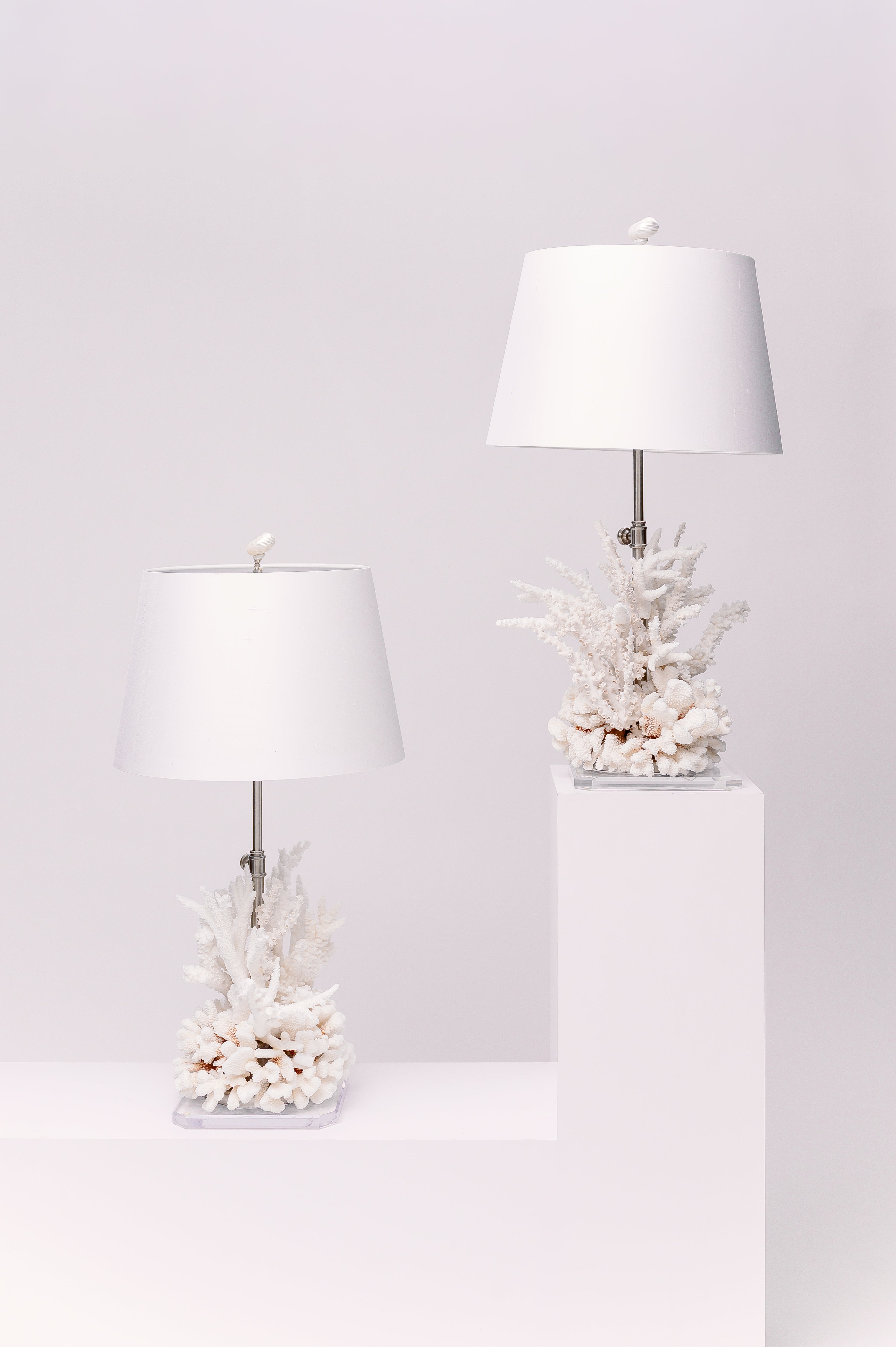 White Acrylic Coral Table Lamp