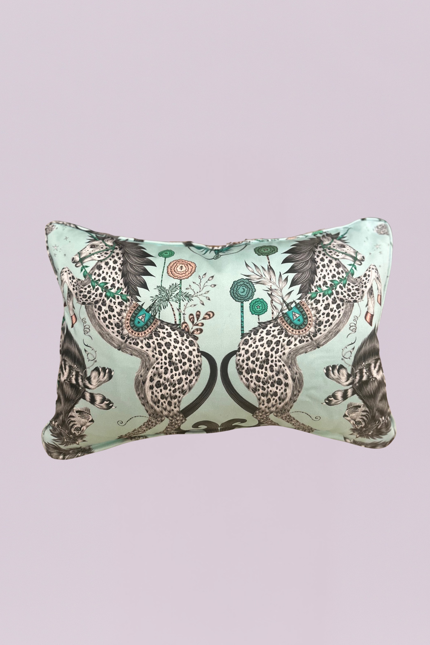 Wilderie Mint Safari Mirrored 12” x 19” Lumbar Pillow