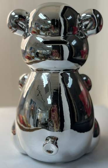 Balloon Bear Money Bank-  Chrome