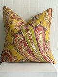 Golden Paisley Accent Pillow 26" x 26"